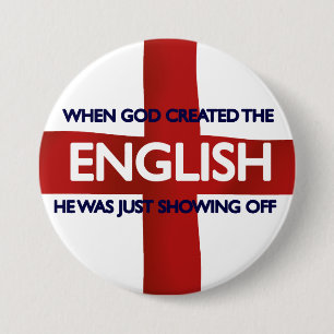 English St George's Day God Created 7.5 Cm Round Badge