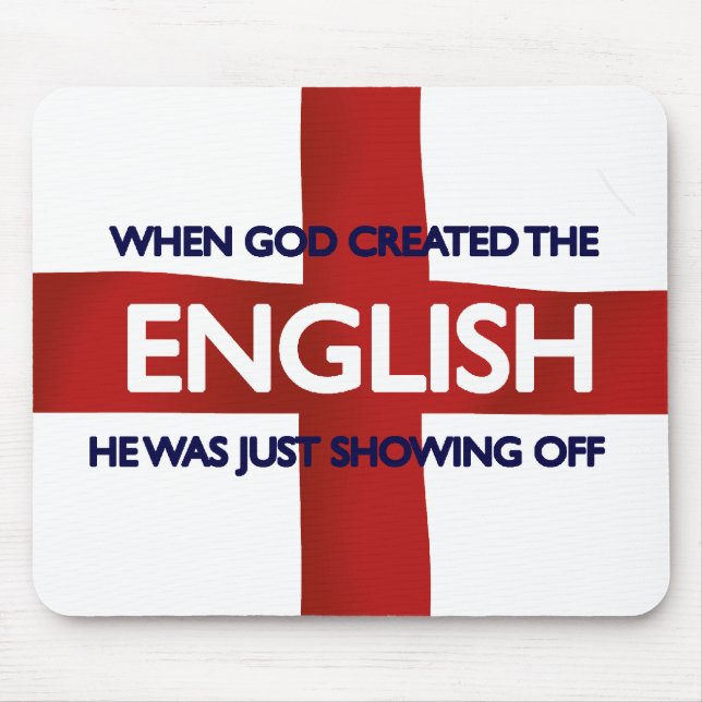 English St George's Day God Created Mouse Pad (Front)