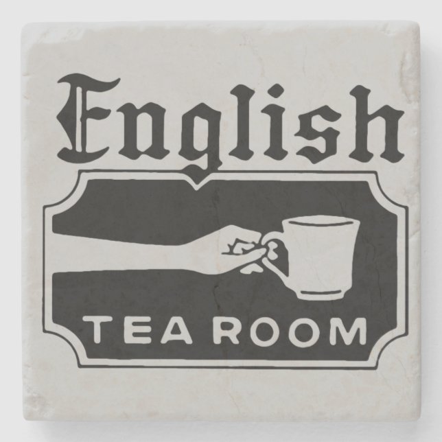 English Tea Room Stone Coaster (Front)