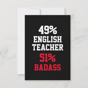 English Teacher Badass Card