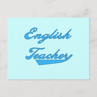 English Teacher Blue Text T-shirts and Gifts Postcard