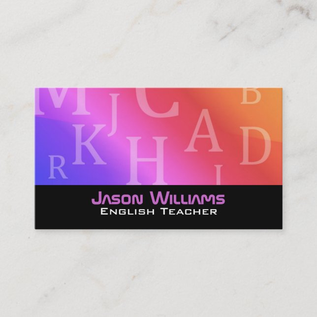 English teacher Business Cards (Front)