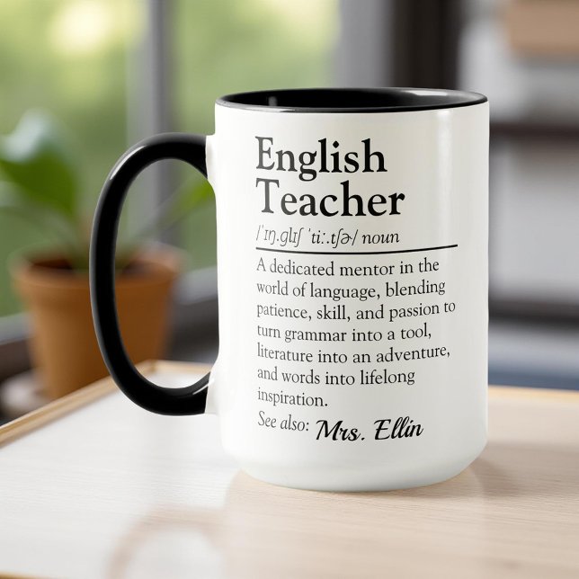 English Teacher Definition - Teacher Appreciation Mug (Creator Uploaded)