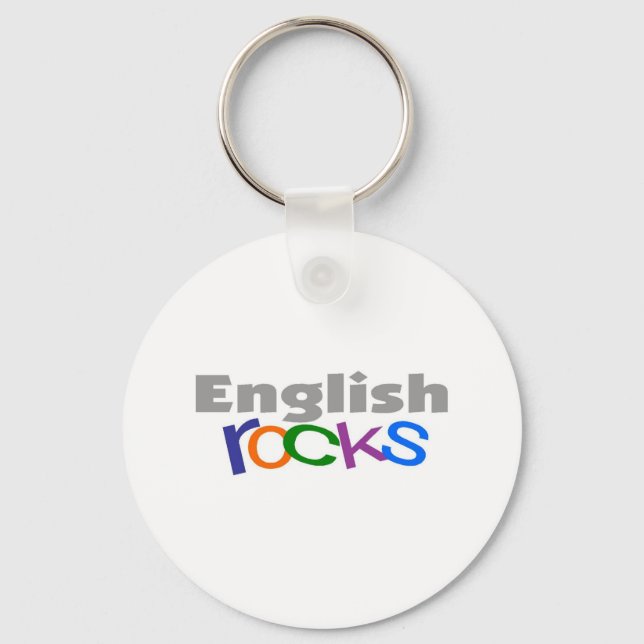 English Teacher "English Rocks" Gifts Key Ring (Front)