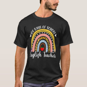 English Teacher Funny 100 Days Of School Leopard R T-Shirt