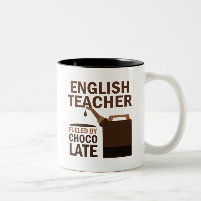 English Teacher (Funny) Chocolate Two-Tone Coffee Mug (Right)