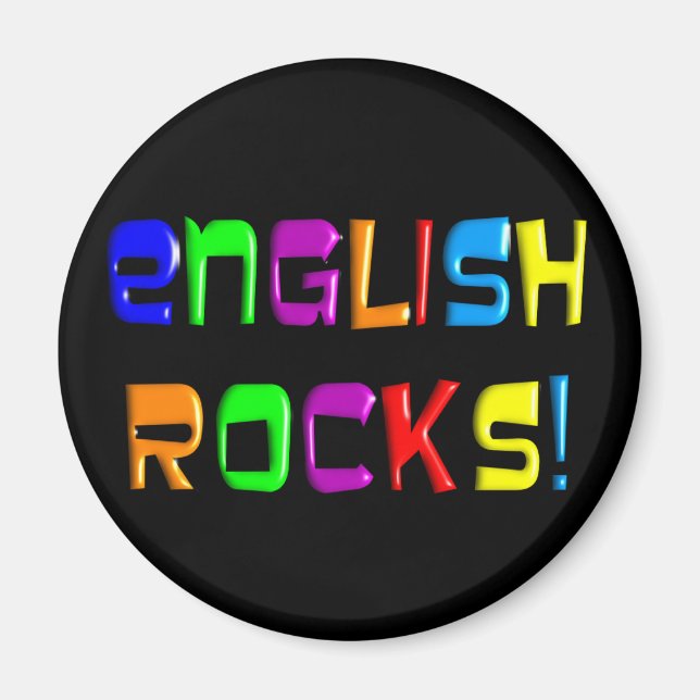 English Teacher Gifts "English Rocks!" Magnet (Front)