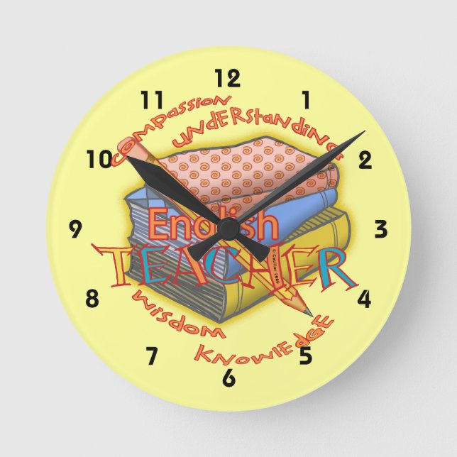 English Teacher Motto custom Clock (Front)