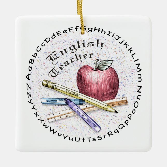 English Teacher Ornament (Front)