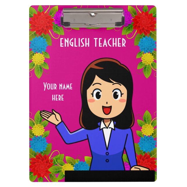 English Teacher Personalised Clipboard (Front)