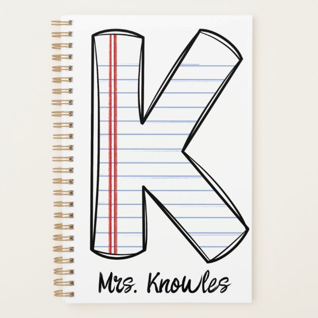 English Teacher Planner with Notebook Initial (Front)