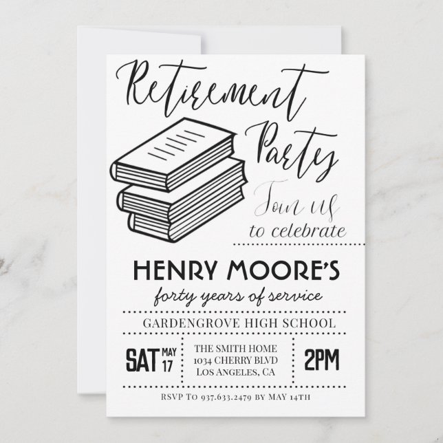 English Teacher Retirement Party Invitation (Front)