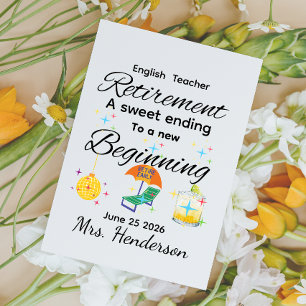English teacher retirement Personalised greeting  Card
