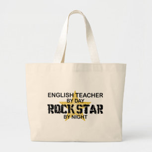 English Teacher Rock Star Large Tote Bag