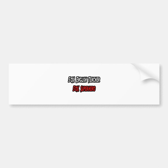 English Teacher Superhero Bumper Sticker (Front)