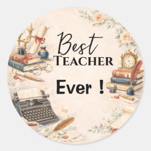 English Teacher Thank You Gift End of School Year Classic Round Sticker