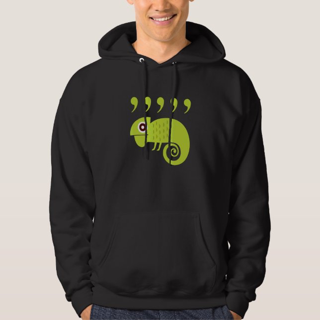 English Teachers Comma Chameleon 80s Hoodie (Front)