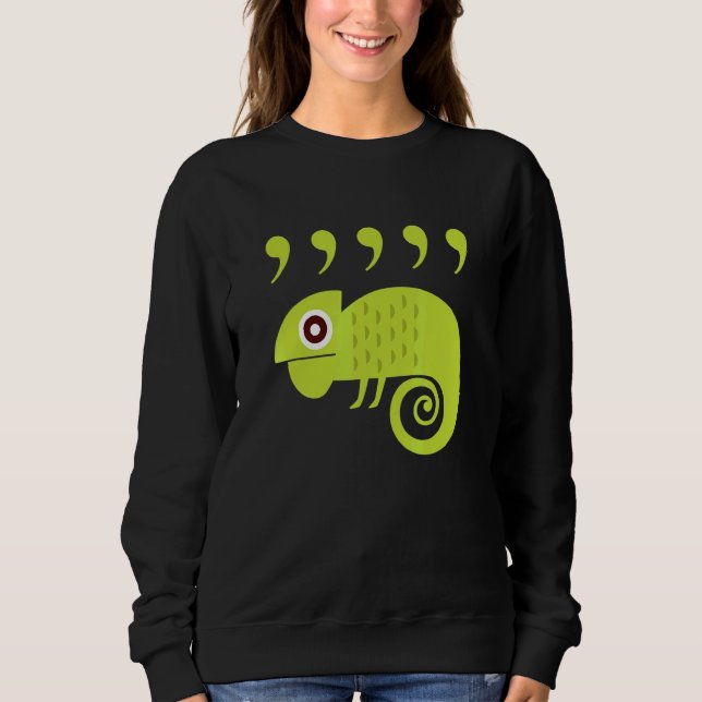 English Teachers Comma Chameleon 80s Sweatshirt (Front)