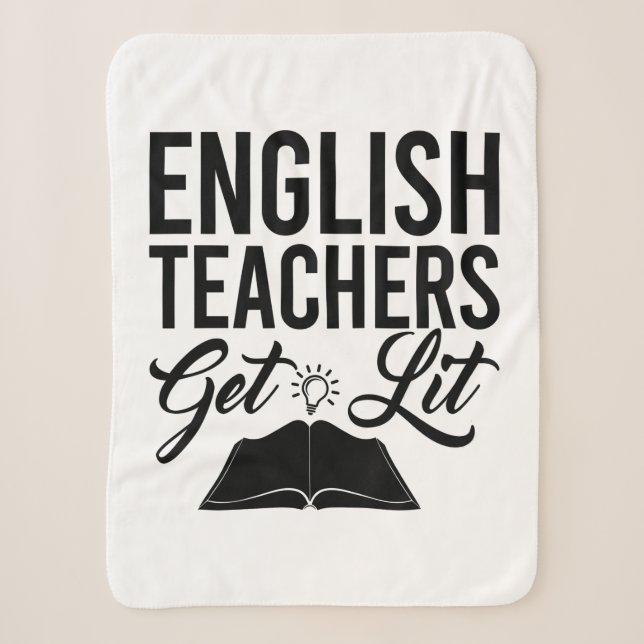 English Teachers Get Lit Sherpa Blanket (Front)