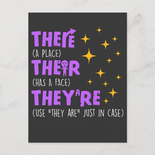 English Teaching School Grammar Teacher Postcard (Front)