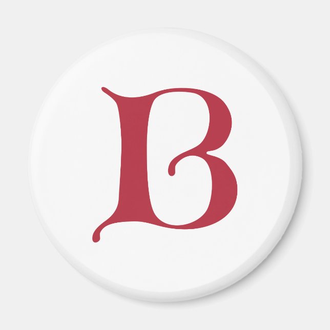 English text Gothic Monogram letter B Magnet (Front)