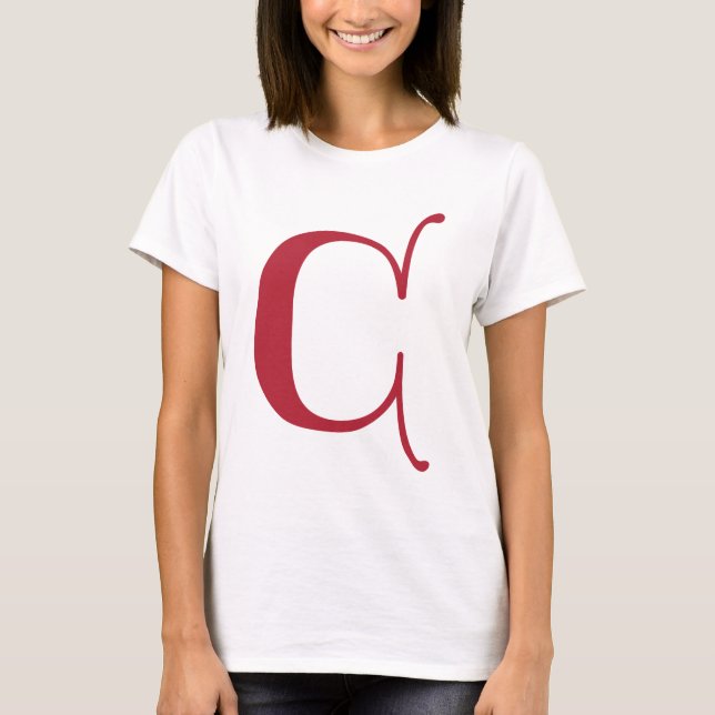 English text Gothic Monogram letter C T-Shirt (Front)