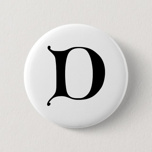 English text Gothic Monogram letter D 6 Cm Round Badge (Front)