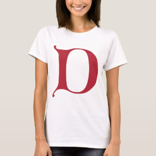 English text Gothic Monogram letter D T-Shirt
