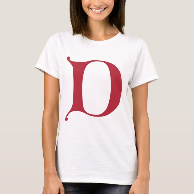 English text Gothic Monogram letter D T-Shirt (Front)