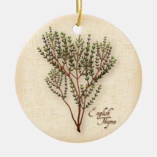 English Thyme Herb Ceramic Tree Decoration