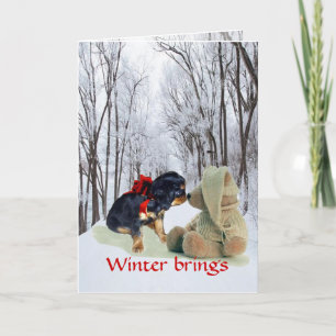 English Toy Spaniel Christmas Holiday Card