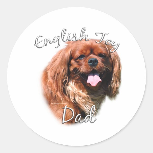 English Toy Spaniel Dad 2 Classic Round Sticker (Front)