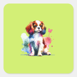 English Toy Spaniel Dog Square Sticker