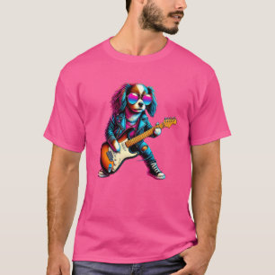 English Toy Spaniel Electric Guitar Funny Dog Rock T-Shirt