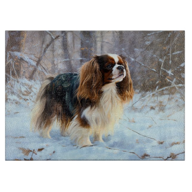 English Toy Spaniel Let It Snow Christmas  Cutting Board (Front)