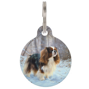 English Toy Spaniel Let It Snow Christmas Pet Tag