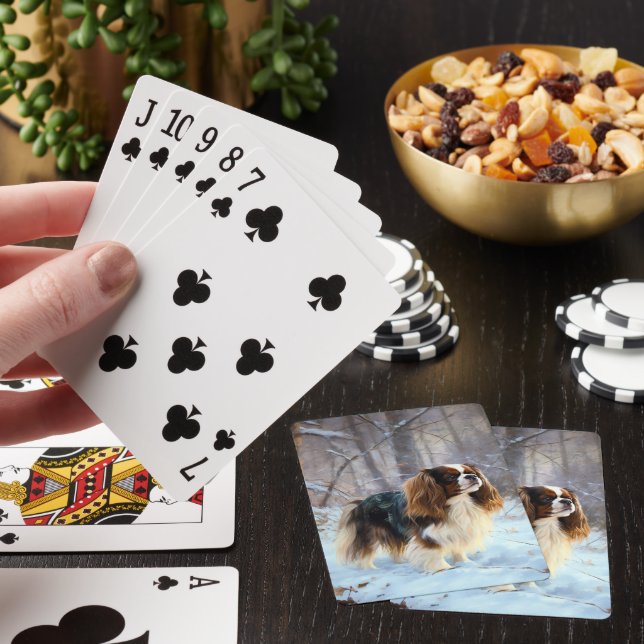 English Toy Spaniel Let It Snow Christmas  Playing Cards (In Situ)
