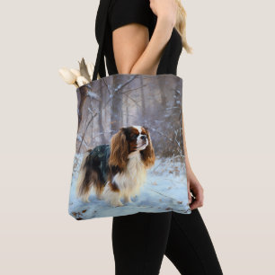English Toy Spaniel Let It Snow Christmas Tote Bag
