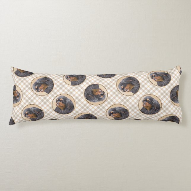 English Toy Spaniel Painting King Charles Dog Art Body Cushion (Front)