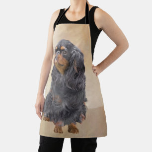 English Toy Spaniel Painting Original Animal Art Apron