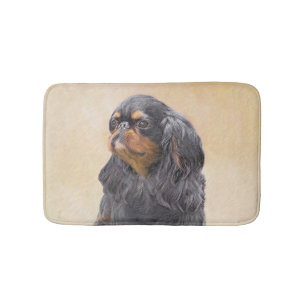 English Toy Spaniel Painting Original Animal Art Bath Mat