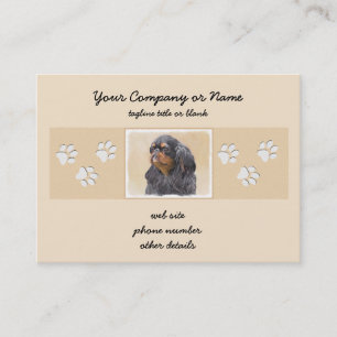 English Toy Spaniel Painting Original Animal Art Business Card