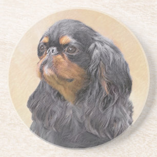 English Toy Spaniel Painting Original Animal Art Coaster