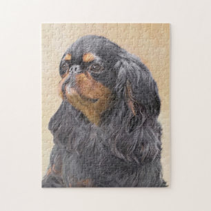 English Toy Spaniel Painting Original Animal Art Jigsaw Puzzle