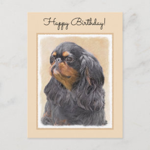 English Toy Spaniel Painting Original Animal Art Postcard