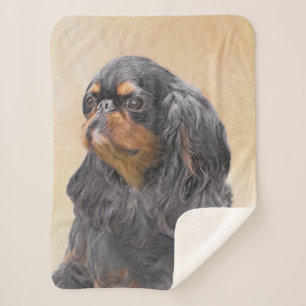 English Toy Spaniel Painting Original Animal Art Sherpa Blanket