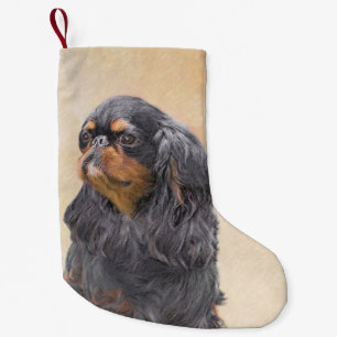 English Toy Spaniel Painting Original Animal Art Small Christmas Stocking