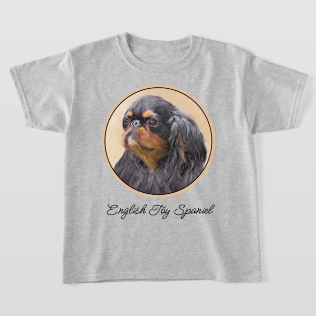 English Toy Spaniel Painting Original Animal Art T-Shirt (Laydown)