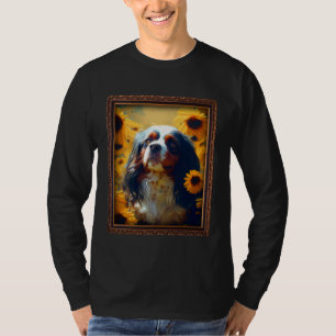 English Toy Spaniel Painting Sunflower Flower Mom  T-Shirt