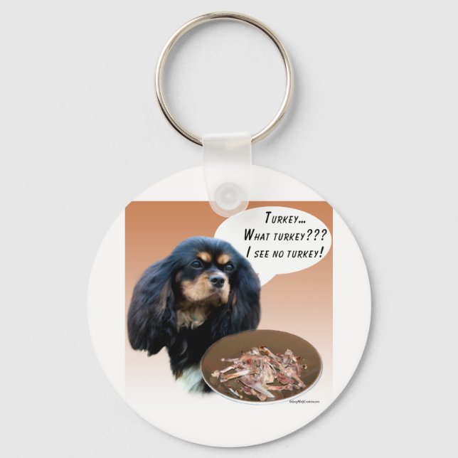 English Toy Spaniel Turkey Key Ring (Front)